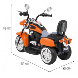 Motocicleta electrica Chopper, sport, 6V,14000RPM, 6V/4,5Ah, roti plastic, lumini, muzica, 92 x 34 x 63 cm