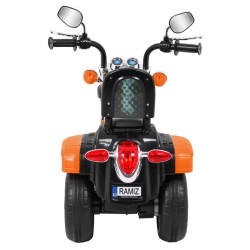 Motocicleta electrica Chopper, sport, 6V,14000RPM, 6V/4,5Ah, roti plastic, lumini, muzica, 92 x 34 x 63 cm