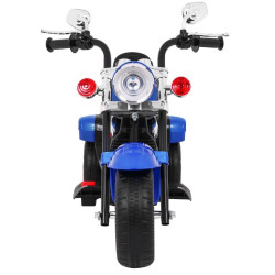 Motocicleta sport Chopper, 6V/4,5Ah, 6V, roti plastic, schimbator, lumina LED, butoane muzica si sunete, capacitate 30 kg