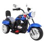 Motocicleta sport Chopper, 6V/4,5Ah, 6V, roti plastic, schimbator, lumina LED, butoane muzica si sunete, capacitate 30 kg