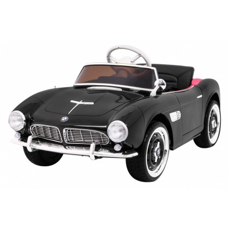 Masinuta electrica Bmw 507 Retro, 2 motoare, roti spuma EVA, negru
