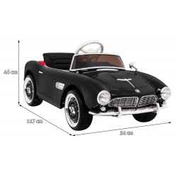 Masinuta electrica Bmw 507 Retro, 2 motoare, roti spuma EVA, negru