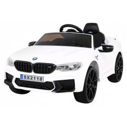Masinuta electrica BMW M5, sport, DRIFT, 2x12V, 3 viteze, roti spuma EVA, LED, melodii, 126x73x53cm