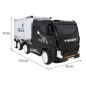 Camion cu semiremorca, 12V, roti spuma EVA, faruri LED, buton STOP, melodii, USB, 175x49x76cm