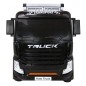 Camion cu semiremorca, 12V, roti spuma EVA, faruri LED, buton STOP, melodii, USB, 175x49x76cm