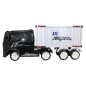 Camion cu semiremorca, 12V, roti spuma EVA, faruri LED, buton STOP, melodii, USB, 175x49x76cm