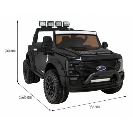 Masinuta electrica Ford Super Duty, 4 motoare, 2 locuri, roti spuma EVA, negru