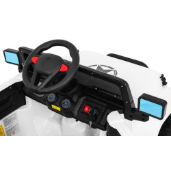 Masinuta electrica 4x4, roti spuma EVA 2 locuri, alb