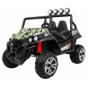 Masinuta electrica Grand Buggy 4x4 LIFT STRONG, 4 motoare, 2 locuri, roti spuma EVA, Bluetooth, Army, negru
