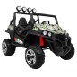 Masinuta electrica Grand Buggy 4x4 LIFT STRONG, 4 motoare, 2 locuri, roti spuma EVA, Bluetooth, Army, negru