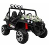 Masinuta electrica Grand Buggy 4x4 LIFT STRONG, 4 motoare, 2 locuri, roti spuma EVA, Bluetooth, Army, negru