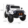 Masinuta electrica GRAVITY Strong, 2 motoare, roti spuma EVA, 2 locuri, alb