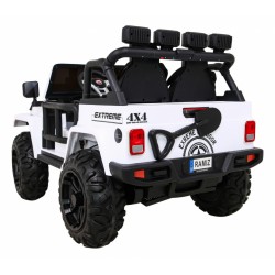 Masinuta electrica GRAVITY Strong, 2 motoare, roti spuma EVA, 2 locuri, alb