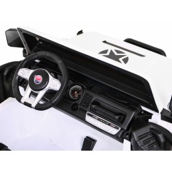 Masinuta electrica GRAVITY Strong, 2 motoare, roti spuma EVA, 2 locuri, alb
