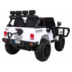 Masinuta electrica GRAVITY Strong, 2 motoare, roti spuma EVA, 2 locuri, alb