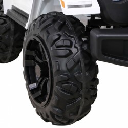 Masinuta electrica GRAVITY Strong, 2 motoare, roti spuma EVA, 2 locuri, alb