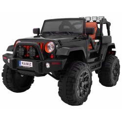 Masinuta electrica All Terrain, off road, roti spuma EVA, USB, lumini LED, muzica, radio FM, 121x78x76cm