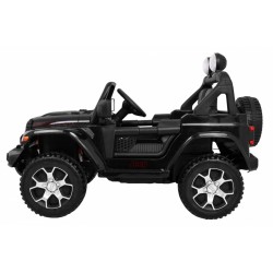 Masinuta electrica Jeep Wrangler Rubicon, off road, 12V, 2 scaune, roti spuma EVA, lumini LED, radio, 126x70x80cm
