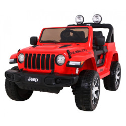 Masinuta electrica Jeep Wrangler Rubicon, off road, 12V, 2 scaune, roti spuma EVA, lumini LED, MP3, 126x70x80cm
