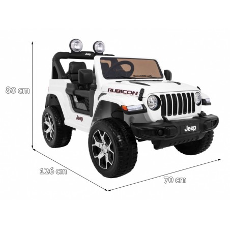 Masinuta electrica Jeep Wrangler Rubicon, tip off road, 12V, 2 scaune, roti spuma EVA, lumini, muzica, 126x70x80cm