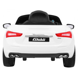 Masinuta electrica Maserati, 2 motoare, roti spuma EVA, alb