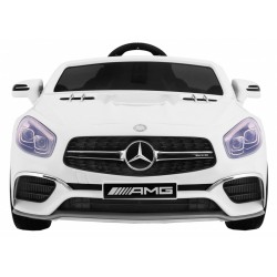 Masinuta electrica Mercedes AMG SL65, 2 motoare, roti spuma EVA, 2 locuri, alb