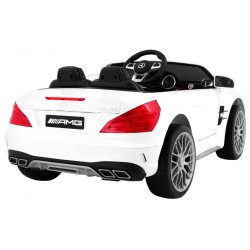 Masinuta electrica Mercedes AMG SL65, 2 motoare, roti spuma EVA, 2 locuri, alb