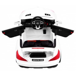 Masinuta electrica Mercedes AMG SL65, 2 motoare, roti spuma EVA, 2 locuri, alb
