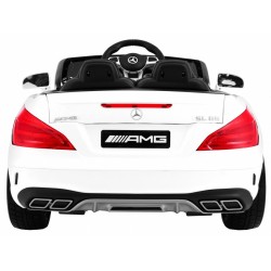 Masinuta electrica Mercedes AMG SL65, 2 motoare, roti spuma EVA, 2 locuri, alb