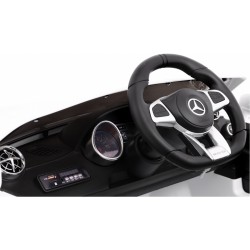Masinuta electrica Mercedes AMG SL65, 2 motoare, roti spuma EVA, 2 locuri, alb