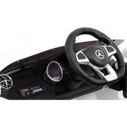 Masinuta electrica Mercedes AMG SL65, 2 motoare, roti spuma EVA, 2 locuri, alb
