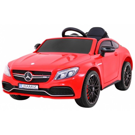 Masinuta electrica Mercedes Benz, roti spuma EVA, 2 motoare, rosu