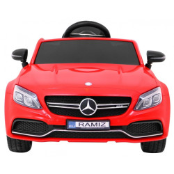 Masinuta electrica Mercedes Benz, roti spuma EVA, 2 motoare, rosu