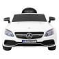 Masinuta electrica Mercedes Benz C63 AMG, 2 motoare, roti spuma EVA, alb