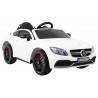 Masinuta electrica Mercedes Benz C63 AMG, 2 motoare, roti spuma EVA, alb