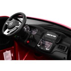 Masinuta electrica Mercedes AMG GLS63, 4 motoare, 2 locuri, roti spuma EVA, rosu
