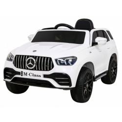 Masinuta electrica Mercedes BENZ M-Class, 4 motoare, roti spuma EVA, alb
