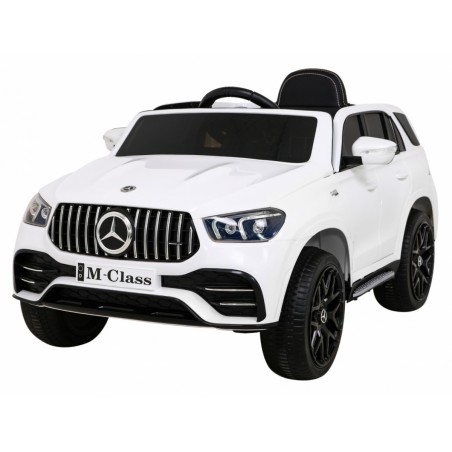 Masinuta electrica Mercedes BENZ M-Class, 4 motoare, roti spuma EVA, alb