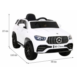 Masinuta electrica Mercedes BENZ M-Class, 4 motoare, roti spuma EVA, alb