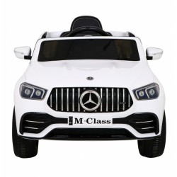 Masinuta electrica Mercedes BENZ M-Class, 4 motoare, roti spuma EVA, alb