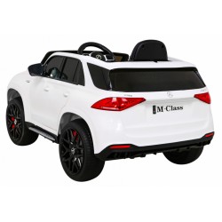 Masinuta electrica Mercedes BENZ M-Class, 4 motoare, roti spuma EVA, alb