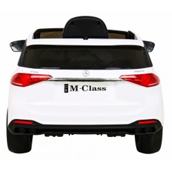 Masinuta electrica Mercedes BENZ M-Class, 4 motoare, roti spuma EVA, alb