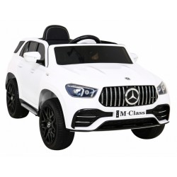 Masinuta electrica Mercedes BENZ M-Class, 4 motoare, roti spuma EVA, alb