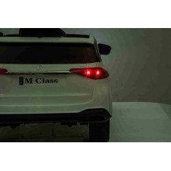 Masinuta electrica Mercedes BENZ M-Class, 4 motoare, roti spuma EVA, alb