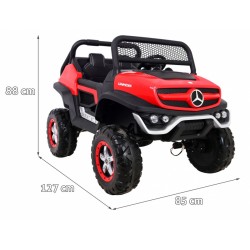 Masinuta electrica Mercedes BENZ UNIMOG, Bluetooth, 2 scaune, 4 motoare