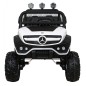 Masinuta electrica Mercedes BENZ UNIMOG, 12V, 3 viteze, roti spuma EVA, faruri LED, MP3, SD, centura de siguranta, 102x65x84cm