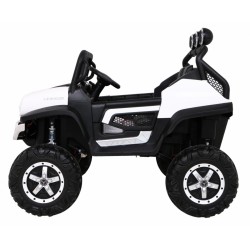 Masinuta electrica Mercedes BENZ UNIMOG, 12V, 3 viteze, roti spuma EVA, faruri LED, MP3, SD, centura de siguranta, 102x65x84cm