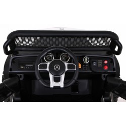 Masinuta electrica Mercedes BENZ UNIMOG, 12V, 3 viteze, roti spuma EVA, faruri LED, MP3, SD, centura de siguranta, 102x65x84cm