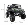 Masinuta electrica Mercedes BENZ UNIMOG, 4 motoare, 2 locuri, roti spuma EVA, Bluetooth, negru Army