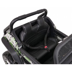 Masinuta electrica Mercedes BENZ UNIMOG, 4 motoare, 2 locuri, roti spuma EVA, Bluetooth, negru Army